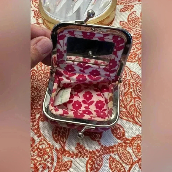 Vera Bradley mini coin pouch purse snap mirror 3” - Picture 3 of 4